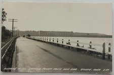 Vintage RPPC Keokuk Iowa Power House Dam Highway to Illinois Real Photo Postcard