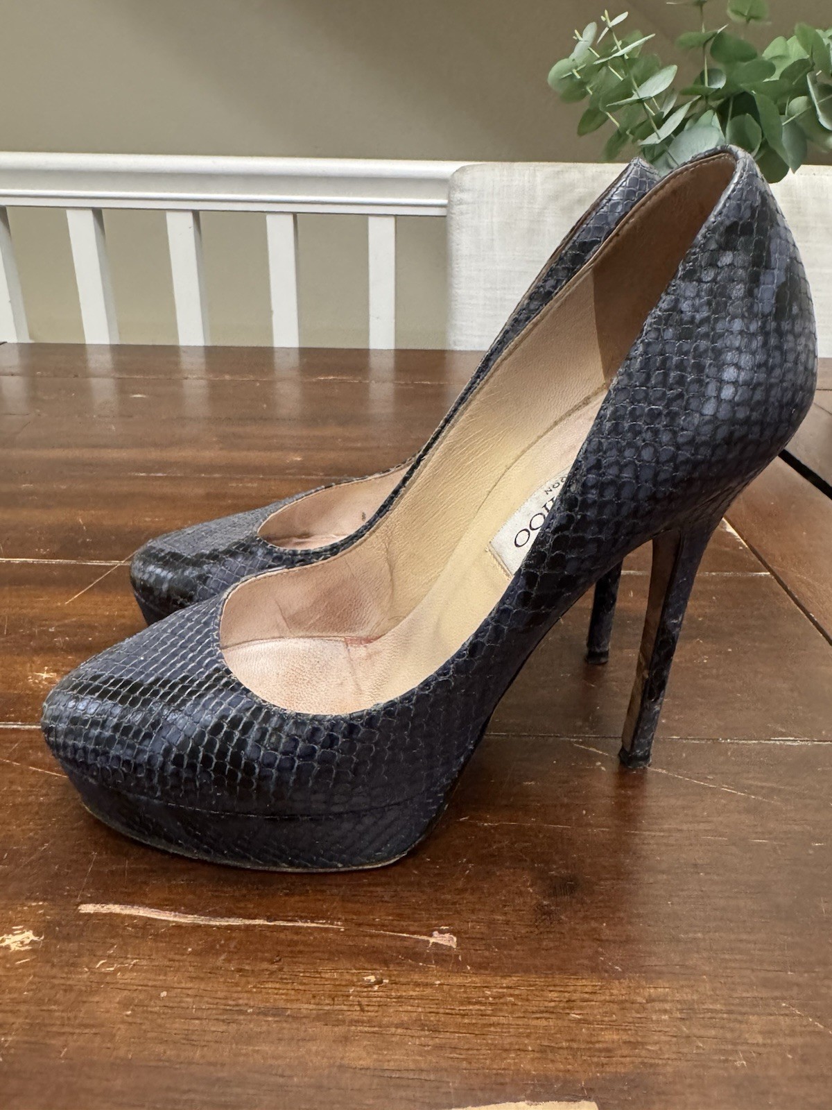 Jimmy Choo Cosmic Python Snakeskin Platform Pumps… - image 5