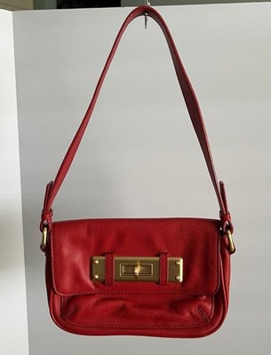 Red leather Talbots small shoulder purse EUC