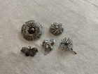 Vintage Lot Costume Jewelry Flower Brooches Pins & 800 Silver Filigree Butterfly