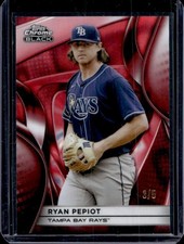 2025 Topps Chrome Black Ryan Pepiot Red Lava Refractor #/5 Rays