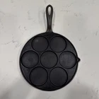 Vintage Auth. Griswold Cast Iron Plett Swedish Pancake Pan  No. 34 2980 Flat