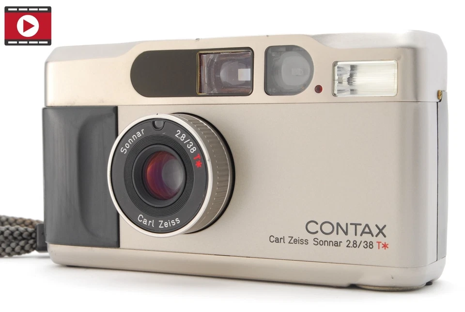▶️ALL Works[N MINT w/Case] Contax T2 Silver Point & Shoot Film Camera From JAPAN - Image 2 of 4