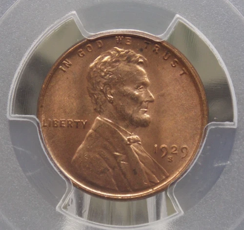 1929 "S" Lincoln WHEAT Cent 1c PCGS MS64 RD #843 **RED** BU Unc ECC&C, Inc.