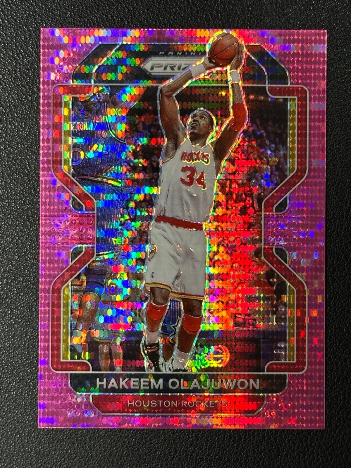 2021 Panini Prizm Hakeem Olajuwon Pink Pulsar 23/42 Rockets#Z