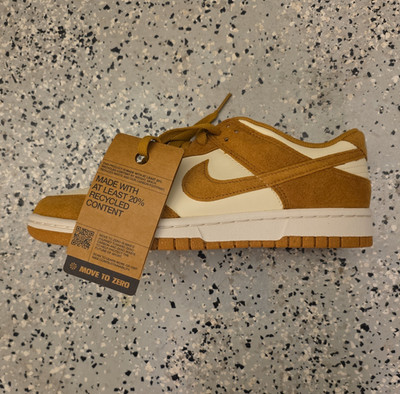Nike Dunk Low Men s Brown/White Suede Colorblock Lace-Up Sneakers New Box