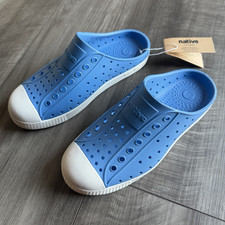 Native Shoes Jefferson Clog SugarLite Resting Blue/Shell White Kids J2 NWT