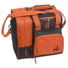 BSI Deluxe 1 Ball Single Tote Black Orange Bowling Bag