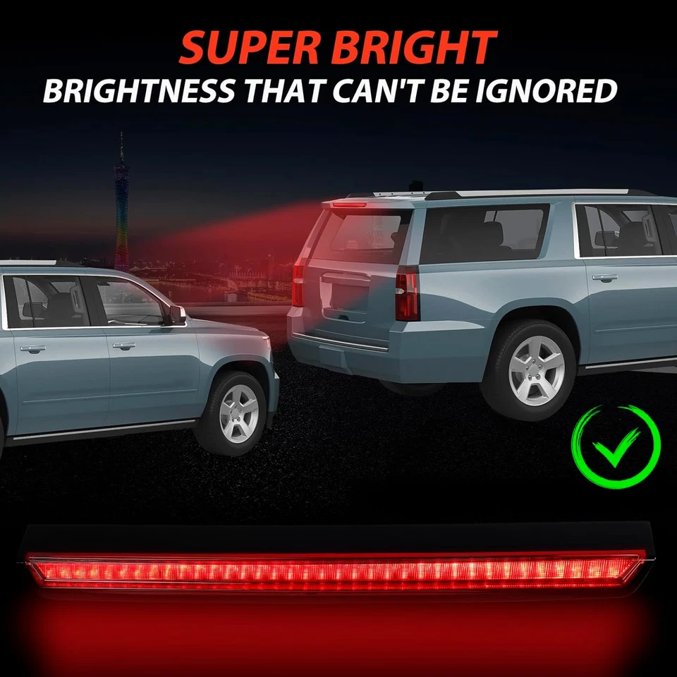 Tercera tercera luz trasera de freno lámpara de freno barra led roja para Tahoe Suburban 2015-20 Foto 2 de 4