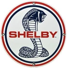 VINTAGE FORD SHELBY COBRA PORCELAIN DEALERSHIP SIGN GAS STATION PUMP PLATE OIL