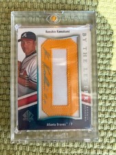 Kenshin Kawakami Atlanta Braves Autographed Jersey with Rookie Card Case. rookie card picture