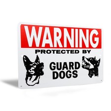 Guard Dogs Metal Warning Wall Decor Outdoor Security Sign for Yard Fence or Door