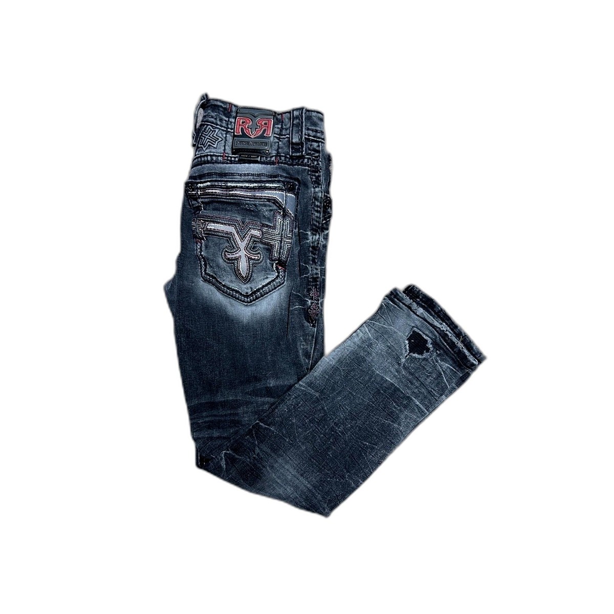 Rock Revival Collectors Edition Black Denim Ripped Jeans 0078/1000 Matt Straight View 2