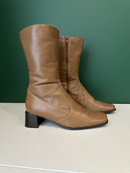 Women Ecco Boots Brown Leather 9