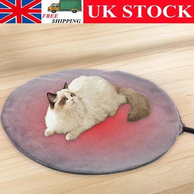 Heated Pet Mat Bed Electric Dog Cat Pad Waterproof Thermostat 9 Gear Grey UK
