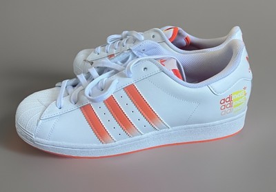 Adidas Superstar Y2K White Orange Mens Athletic Sneaker Sz: 10.5 US NEW