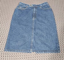 Vintage Liz Claiborne Lizwear Women  s Size 8 Blue Denim Jeans Skirt 100 Cotton