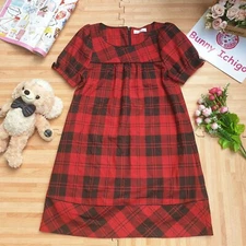 N'atour plus women Plaid Dress Mori Lolita Hime Gyaru shibuya109 cute Red