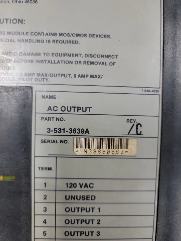 Cincinnati Milacron AC Output Module 3-531-3839A Rev.C ACO  - Image 2 of 4