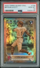 Bryson Stott 2022 Topps Gilded Collection  Cast In Gold  /199 PSA 10 Phillies RC