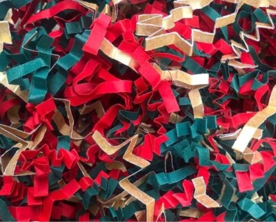 ShredAstic® Xmas Shredded Paper Mix Spruce Red Gold Hamper Fill Gift Packaging