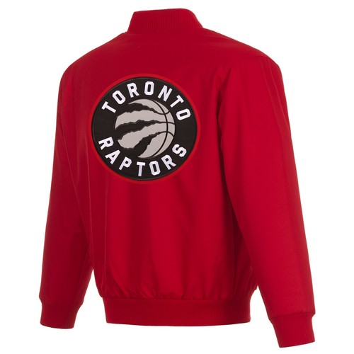 NBA Toronto Raptors Jackets Poly Twill Jacket Patch Logos JH Design Red ...