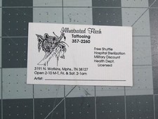vtg Tattoo business card - Illustrated Flesh Memphis TN