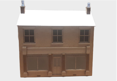Terrassenhaus Laden Lasercut Kratzhilfe Anlagenbausatz Spur O 7mm Modelleisenbahn