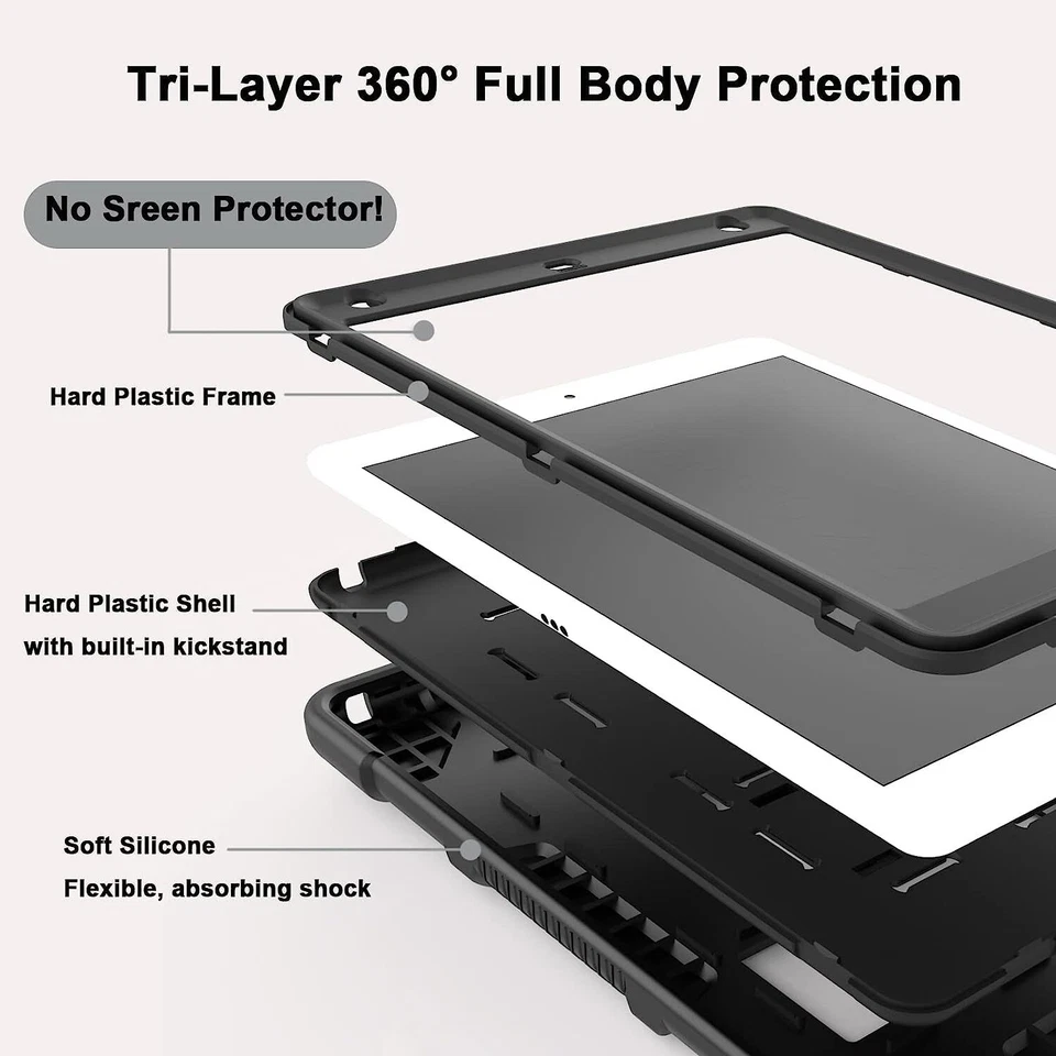 Funda resistente para Apple iPad 9ª generación 10,2" + Protector de pantalla + Pluma Foto 3 de 4