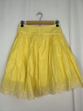 Vintage A Line Yellow Polka Dot Eye Lit Skirt Womens Small