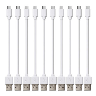 10 Pack 20cm Short Data Charger Charging USB Type C Phone Tablet Cable Cord Bulk