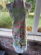 Tis the Season Reindeer Christmas Cooking Holiday Full Apron NEW Kay Dee Desgn