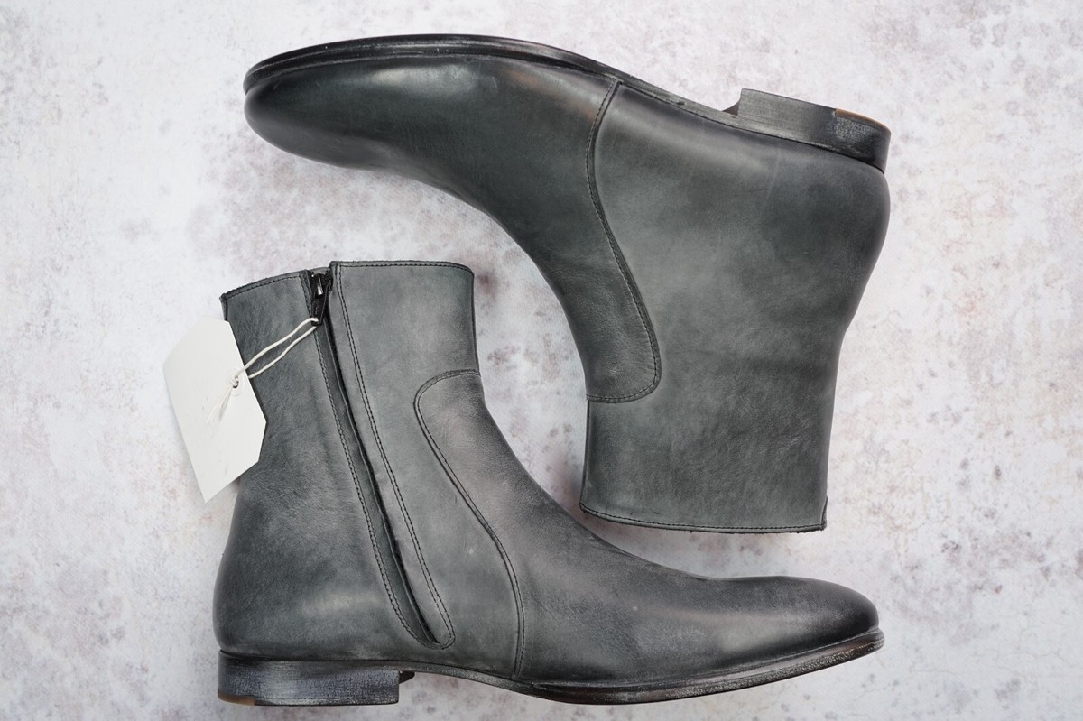 Maison Margiela x H&M Side Zip Boots Black Distressed Boots Maison Margiela x H&M Side Zip Boots Black Distressed Boots