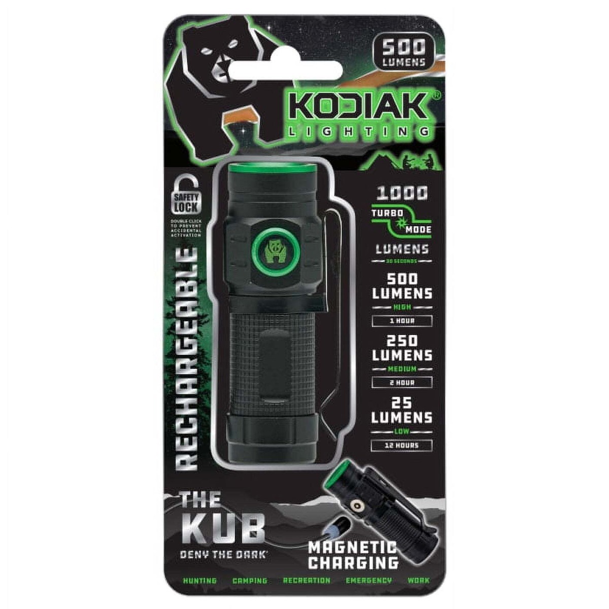 Kodiak Kub Li-Ion 500 Lumens COB LED Flashlight with Charging