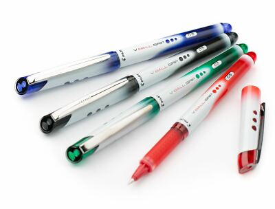 3 x Pilot V BALL Grip 05 Tintenroller mit flüssiger Tinte - BLN-VBG5 - FEINE Spitze