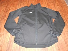 Under Armour boys coat size Y L youth large MINT Soft Shell jacket loose black