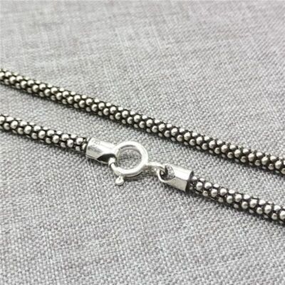 Popcorn-Kette aus 925er-Sterlingsilber, 2,8 mm, 18, 20, 22, 24, 26, 28, 30 Zoll
