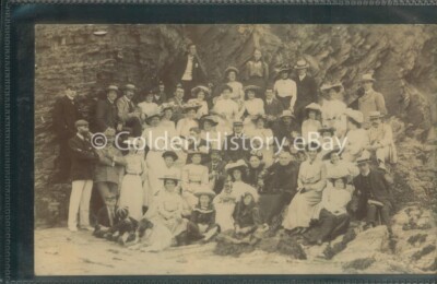 VINTAGE NEUER KAI 1905 STRANDPARTY SCHUSS DAMEN POSTKARTE RP ECHTFOTO UNBESENDET