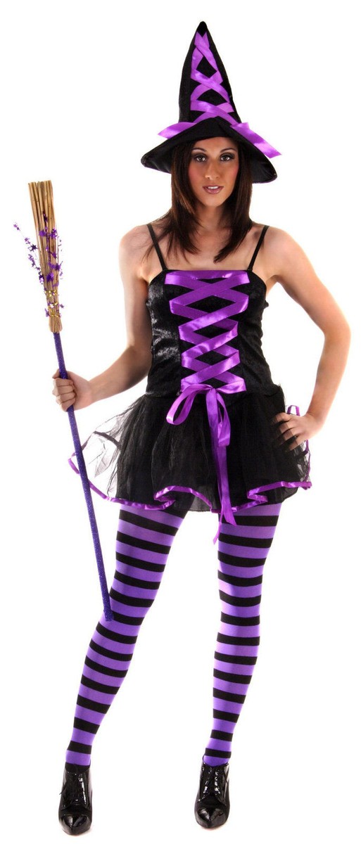 Collants Rayés Falksson 70 Denier - Déguisement Sorcière, Carnaval, Fête à Thème