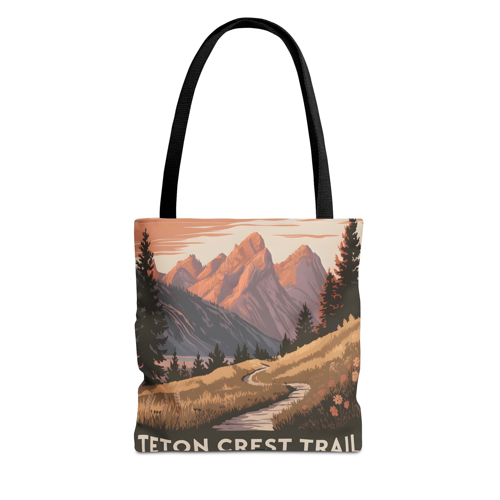 Teton Crest Trail Tote Bag All Over Print Scenic Mountain Hiking Nature Travel