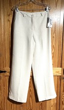 Linen Twill High Rise Wide Leg Trouser Pants Size 10 The Look Randolph Duke VTG