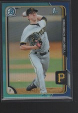 BRANDON WADDELL 2015 BOWMAN CHROME DRAFT BLUE REFRACTOR CARD #77   /150
