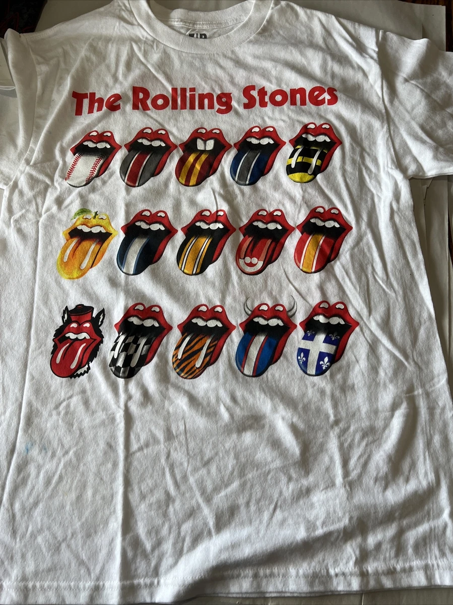 The Rolling Stones Zip Code Tour 2015 Size M White T-Shirt official concert tee
