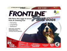 Frontline Plus Flea Tick Spot Treatment Extra Large Dogs 89-132 lbs 8 Doses