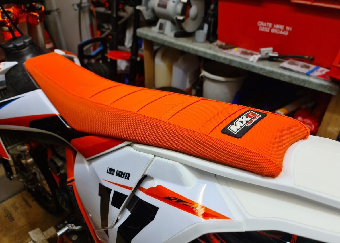 KTM SX85 85SX 20182023 RIBBED GRIPPER SEAT COVER ALL ORANGE + RIBS MXG