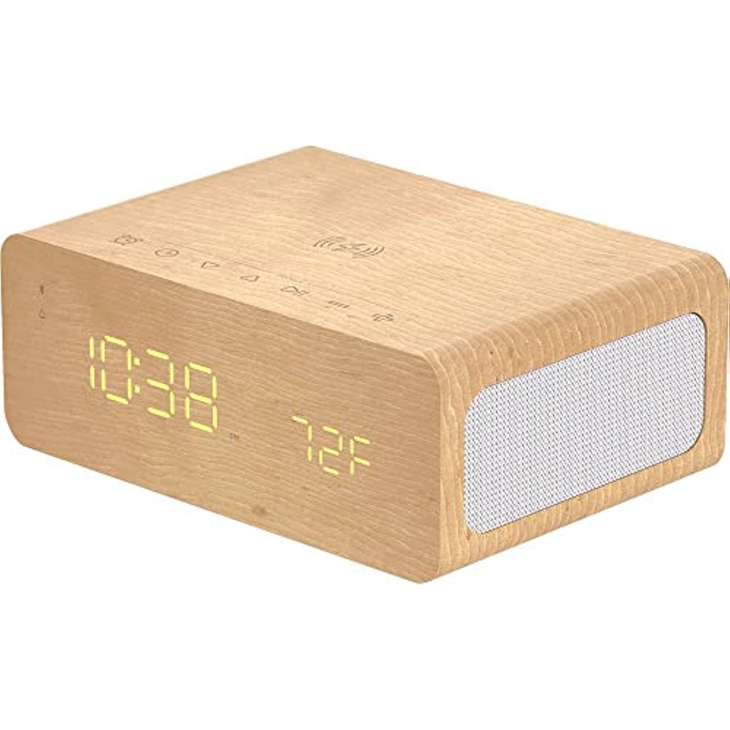 ION Audio Charge Time - 20W Bluetooth Speaker Clock with Qi Wireless Recharging,