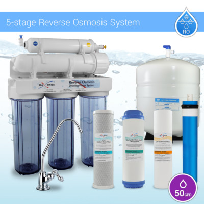 #ad #ad 5 Stage Kitchen Home Drinking Reverse Osmosis System RO MAX Water USA Filters $138.95