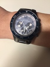 MARC JACOBS GUNMETAL,SMOKE S/STEEL ROCK CHRONO+NAVY BLUE WATCH-MBM5028