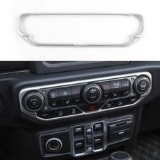 Silver Central Air Conditioner Vent Bezel Decor Trim for Jeep Wrangler JL JT 18+