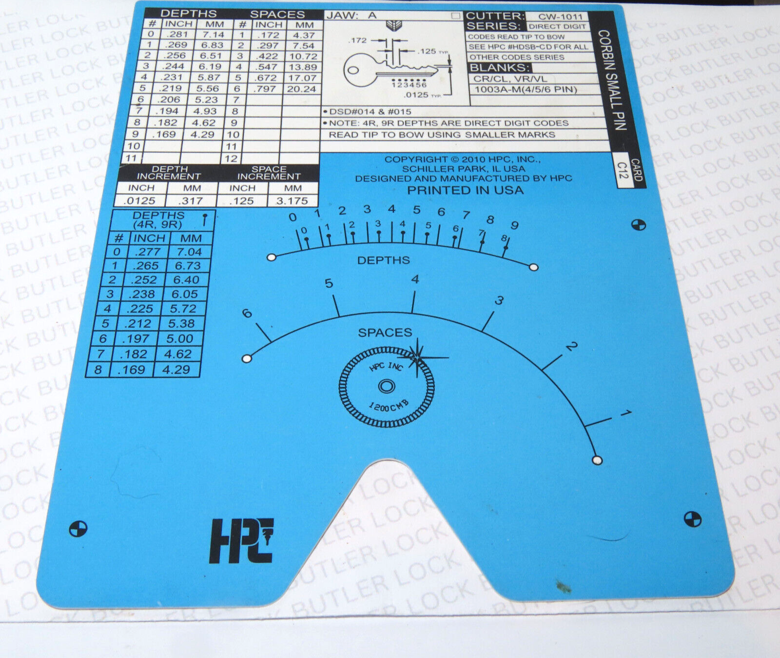 HPC C12 Code Card HPC CODE MACHINE CODE CARD C12 Locksmith | eBay